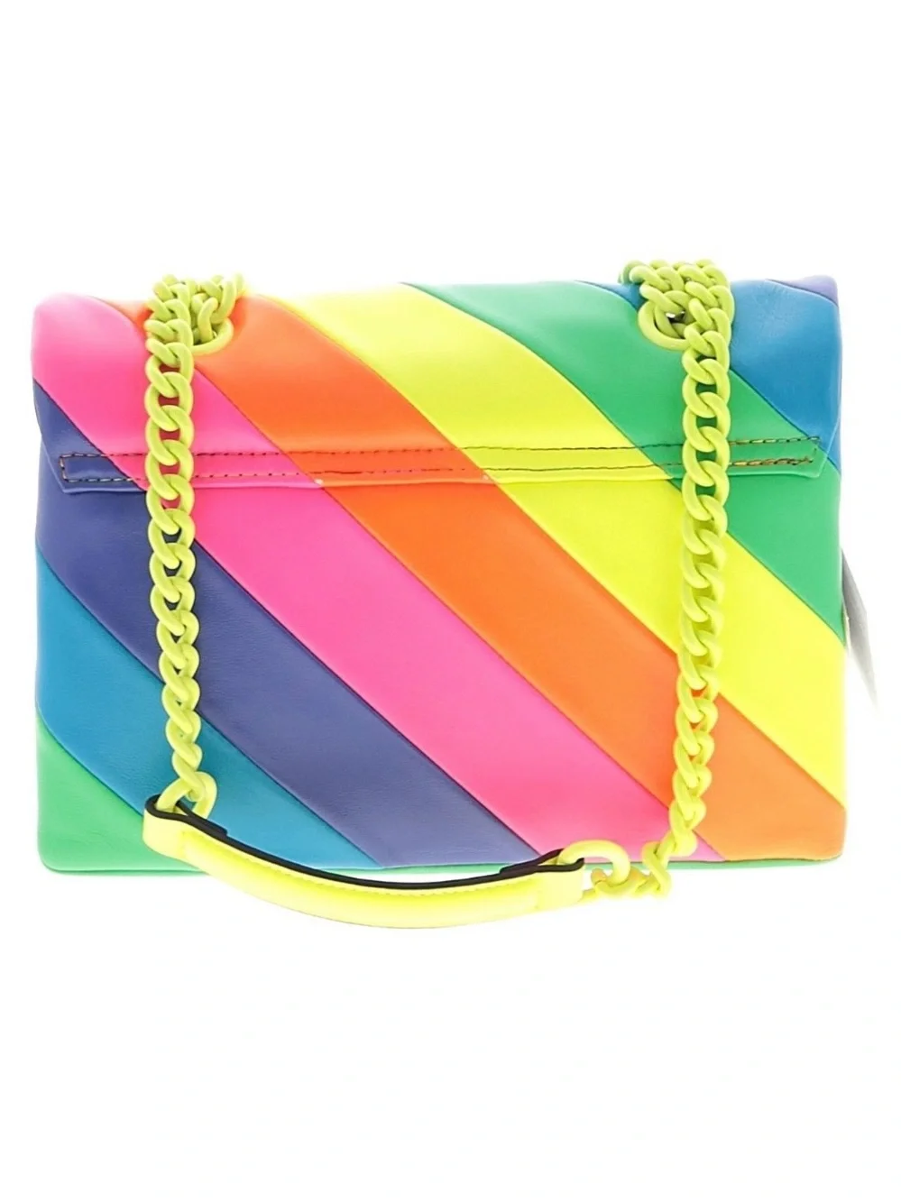 Kurt Geiger London Brixton Lock Leather Convertible Bag rainbow stripe print